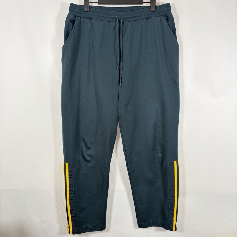 Adidas Track Pants Mens Size Medium Blue Yellow Three Stripe 32x30 Vintage Y2K